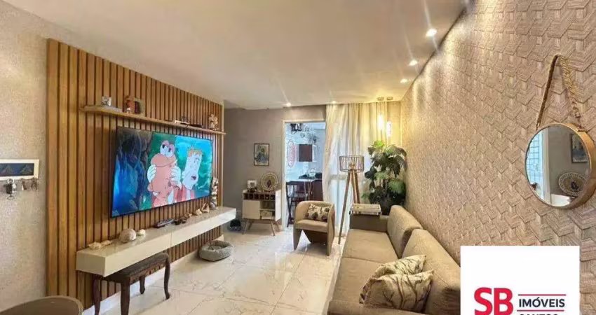 Apartamento com 3 dormitórios à venda, 81 m² por r$ 1.300.000,00 - boqueirão - santos/sp