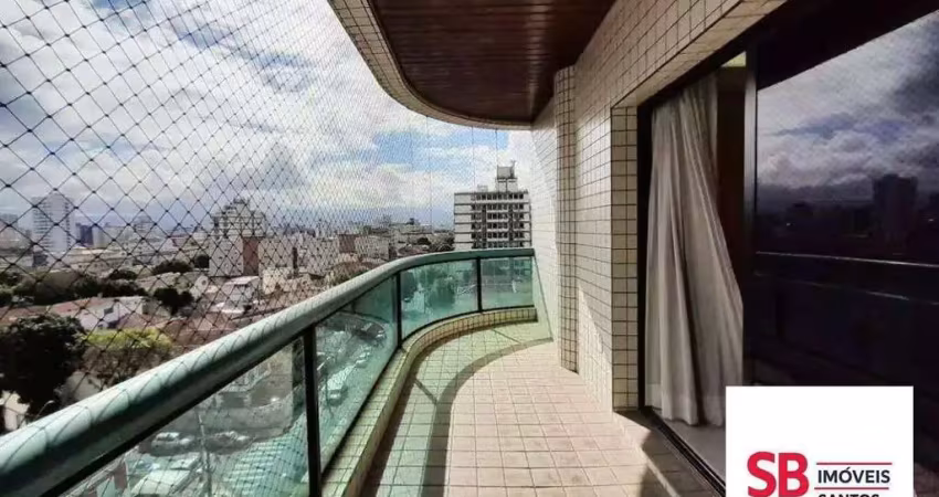 Apartamento com 3 dormitórios à venda, 150 m² por r$ 1.200.000,00 - embaré - santos/sp