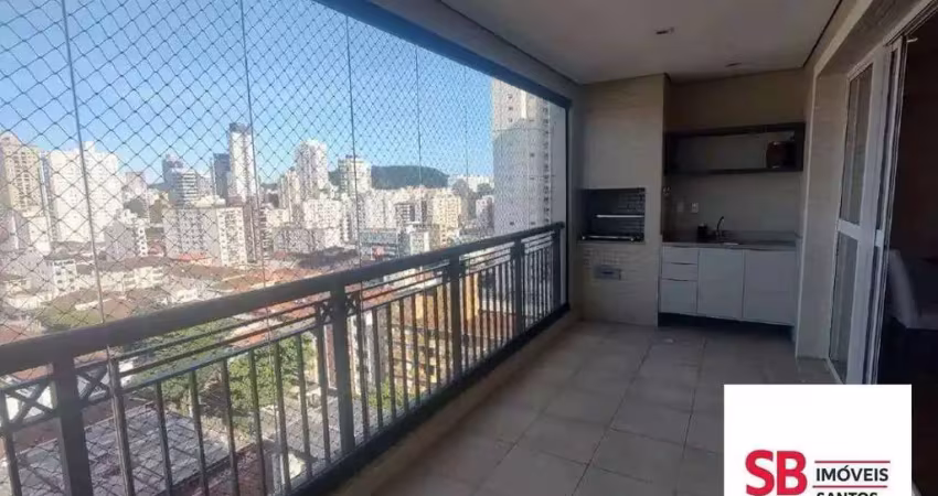 Apartamento com 3 dormitórios à venda, 150 m² por r$ 1.980.000,00 - embaré - santos/sp