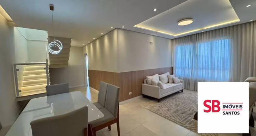 Cobertura com 4 dormitórios à venda, 242 m² por r$ 1.190.000,00 - boqueirão - santos/sp