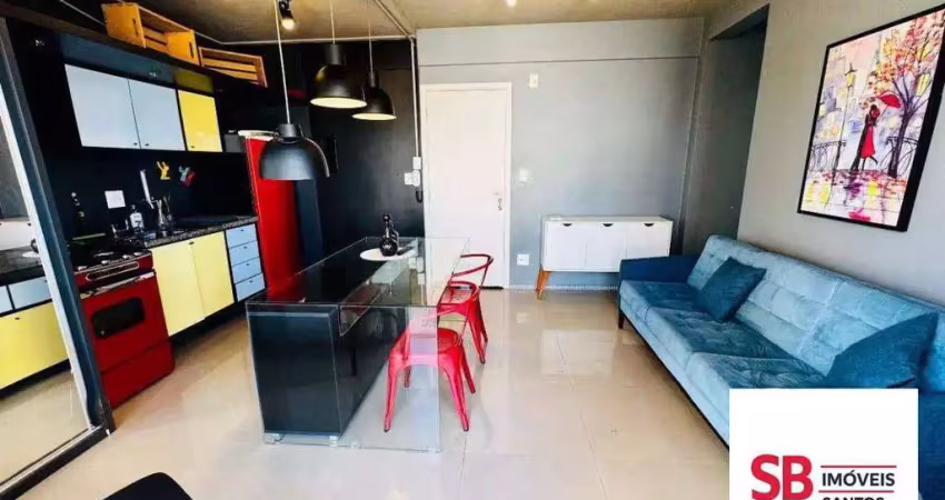 Apartamento com 1 dormitório à venda, 44 m² por r$ 680.000,00 - ponta da praia - santos/sp
