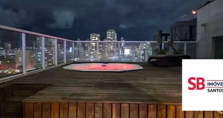 Cobertura com 4 dormitórios à venda, 300 m² por r$ 1.900.000,00 - embaré - santos/sp