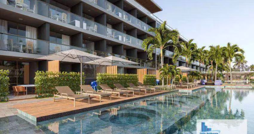 Apartamento tipo studio à venda, 28 m² por r$ 475.000 - praia dos carneiros - tamandaré/pe