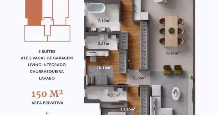 Apartamento com 3 quartos à venda na Avenida Prefeito Cirino Adolfo Cabral, 999, Centro, Navegantes