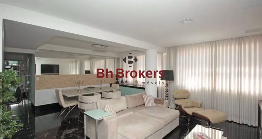 Apartamento mobiliado com 3 quartos para locação na savassi.