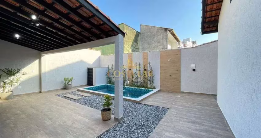 Casa geminada planejada, decorada, 4 quartos, 4 vagas - tupi - praia grande