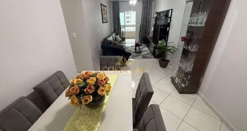 Apartamento de 100m² úteis, 2 quartos e churrasqueira- guilhermina, praia grande