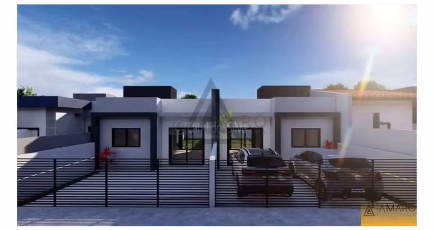 Casa com 65,87m² - 3 quartos , 2 banheiros (suíte + social), sala estar/jantar, cozinha, churrasqueira e área de serviço.2 vaga de garagem descobertas