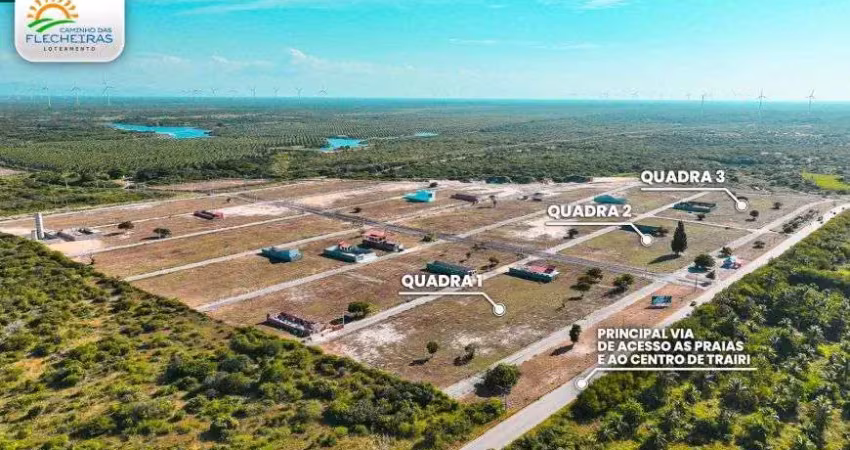 Lotes comerciais no loteamento caminho das flecheiras conceito, à poucos mnutos da praia, trairi ce