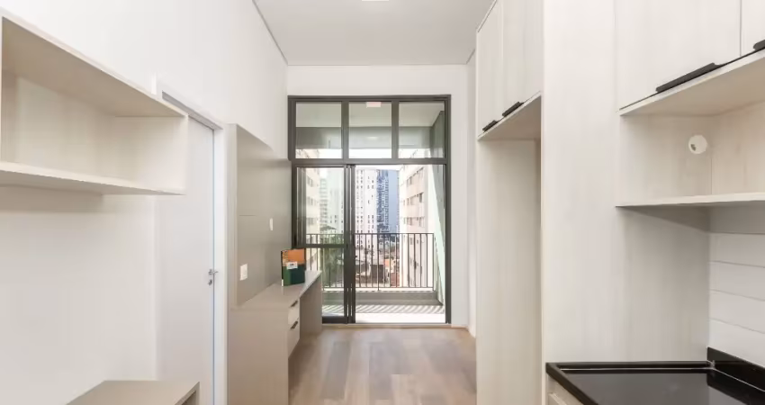Studio no brooklin com arquitetura contemporânea, varanda espaçosa e localização privilegiada