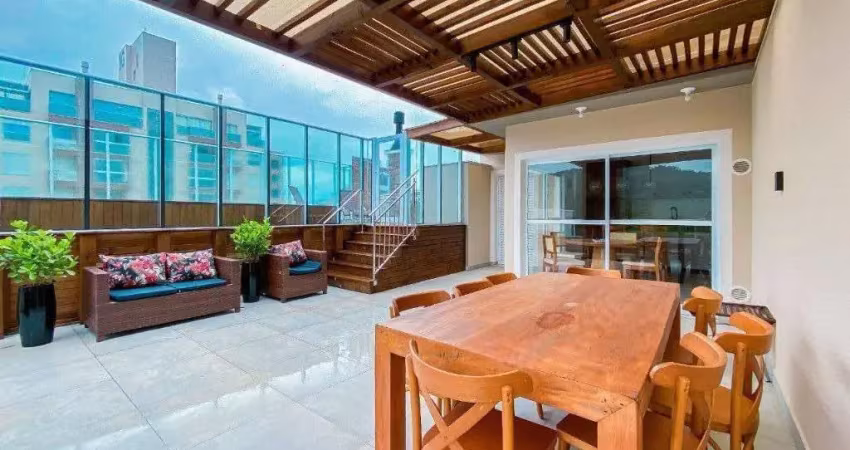 2 quartos na praia grande com rooftop com espaço gourmet e piscina
