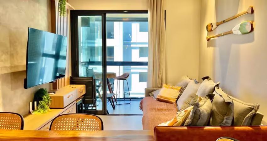 Barbada vista para o mar permanente! apartamento finamente mobiliado, 2 quartos na praia grande