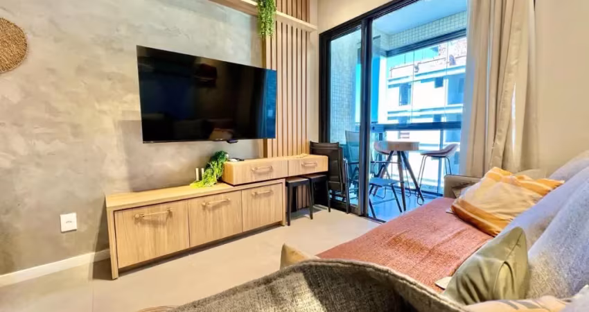 Barbada vista para o mar permanente! apartamento finamente mobiliado, 2 quartos na praia grande