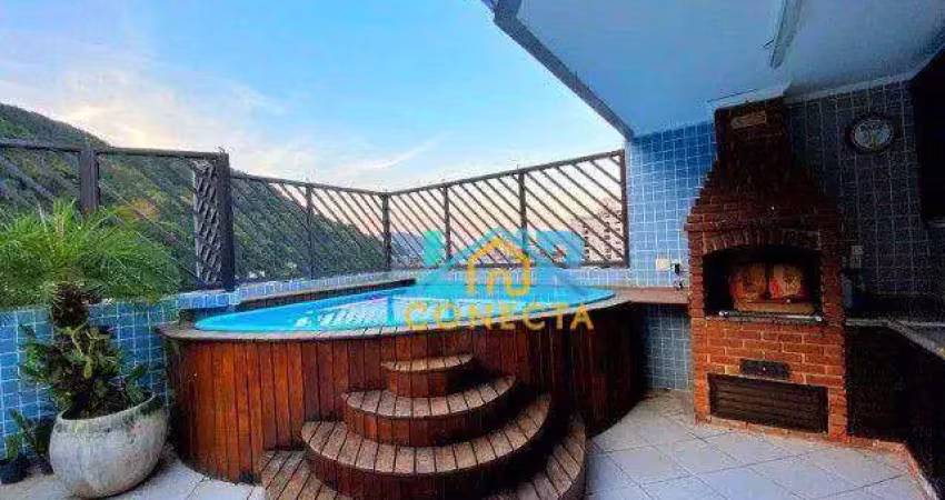 Cobertura com 3 dormitórios à venda, 176 m² por r$ 799.000,00 - marapé - santos/sp
