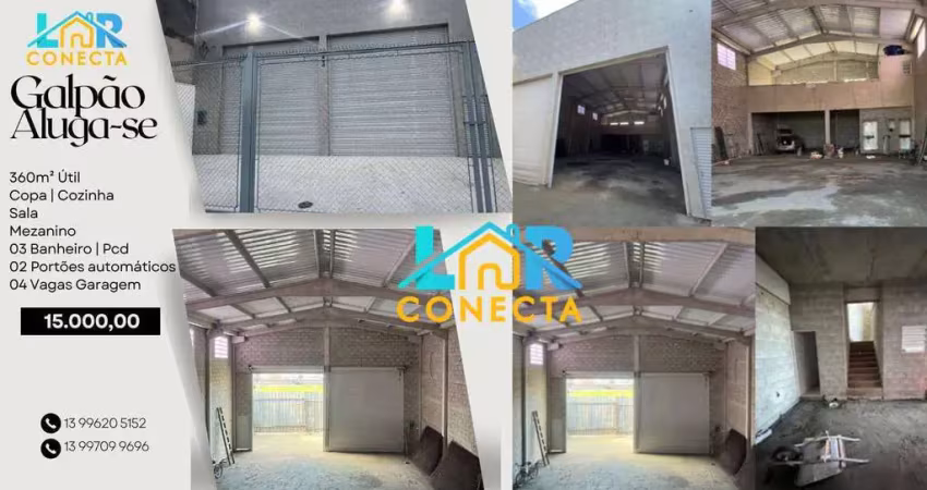 Galpão para alugar, 360 m² por r$ 15.000,00/mês - mirim - praia grande/sp
