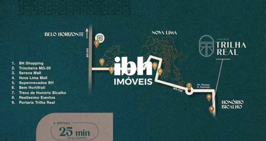 Glebas à venda no condominio trilha real em nova lima.