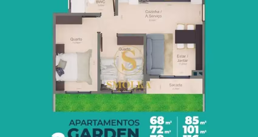 Apartamento com 2 quartos à venda na Rua Arcendino dos Santos, São Sebastião, Palhoça