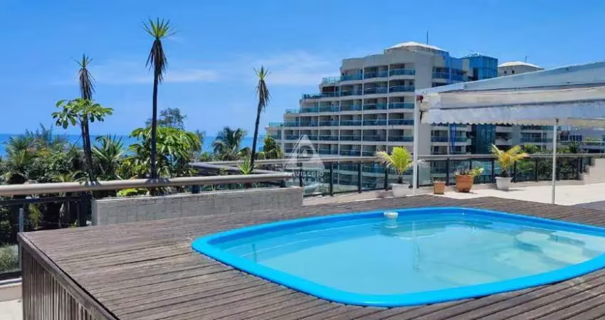 Cobertura à venda no recreio com vista mar, 4 quartos sendo 2 suítes, 3 vagas na garagem