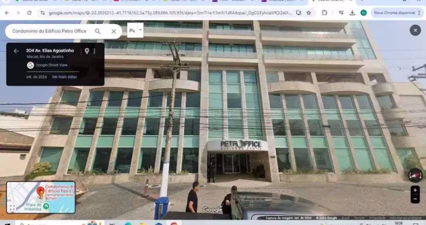 Sala comercial para venda ou locação no edifício petroffice na imbetiba, macaé/rj, sala com banheiro