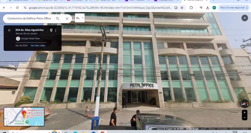 Sala comercial para venda ou locação no edifício petroffice na imbetiba, macaé/rj, sala com banheiro e 1vaga.