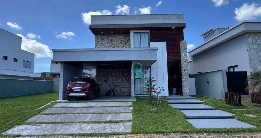 Casa porteira fechada com 4 dormitórios, 210 m² - venda por r$ 1.800.000 ou aluguel por r$ 12.500/mês - urucunema - eusébio/ce