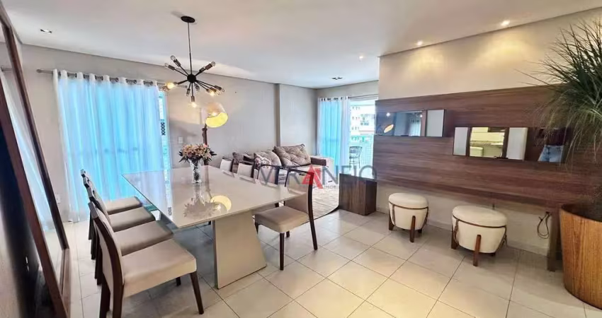 Apartamento com 3 dormitórios para alugar, 116 m² por r$ 6.500,00/mês - vila guilhermina - praia grande/sp