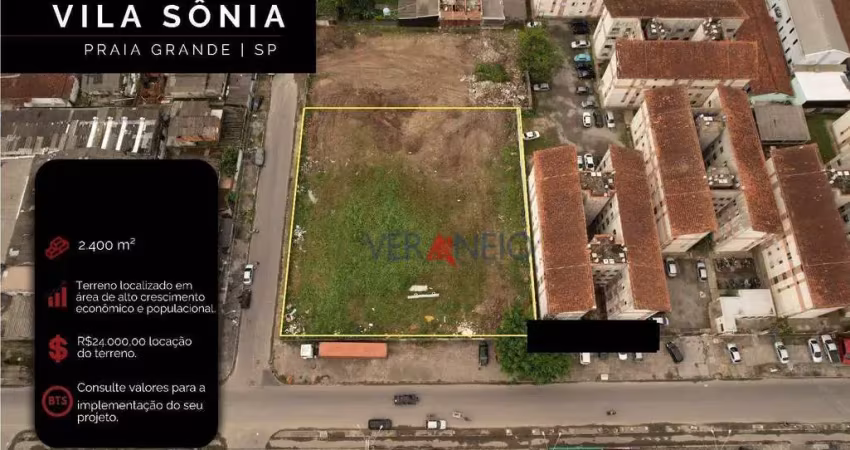 Terreno para alugar, 2400 m² por r$ 24.000,00/mês - vila antártica - praia grande/sp