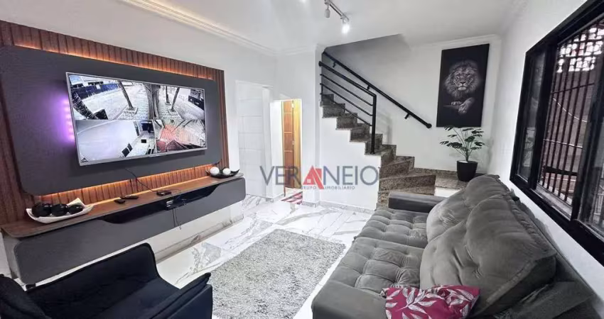 Sobrado com 3 dormitórios à venda, 101 m² por r$ 695.000,00 - vila guilhermina - praia grande/sp