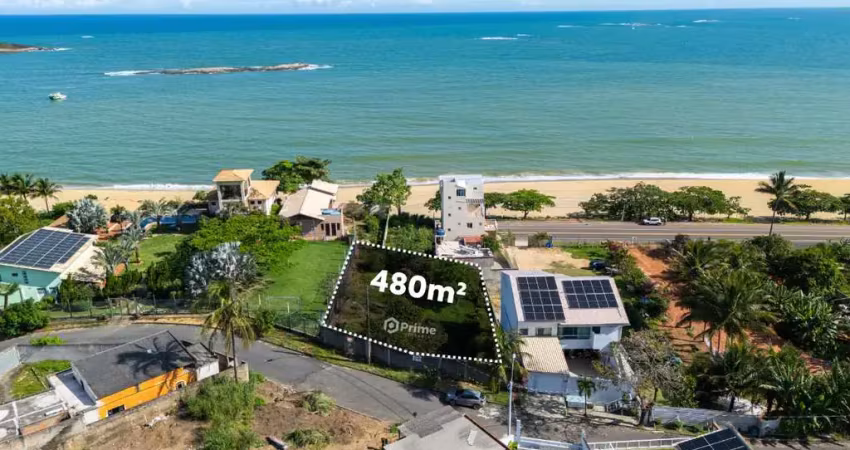 Oportunidade! terreno à venda com 480m² à 400m da praia de meaípe em guarapari/es, com vista para o mar em localização privilegiada.