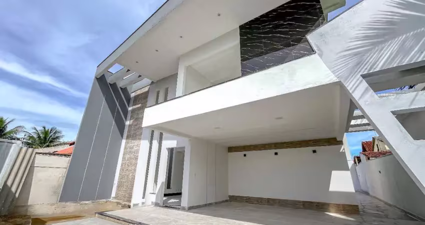 Casa nova à venda com 3 suítes, 2 salas, piscina, área gourmet e jardim em bairro residencial tranquilo e privilegiado, marque uma visita e se encante