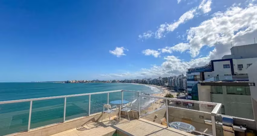 Vende-se, cobertura duplex, frente para o mar na praia do morro em guarapari/es, com lazer privativo e uma vista de tirar o folego! marque uma visita!