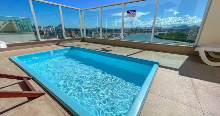 Excelente apartamento 2 quartos à venda com lazer completo e vista para o canal e montanhas no centro de guarapari/es. agende já a sua visita!