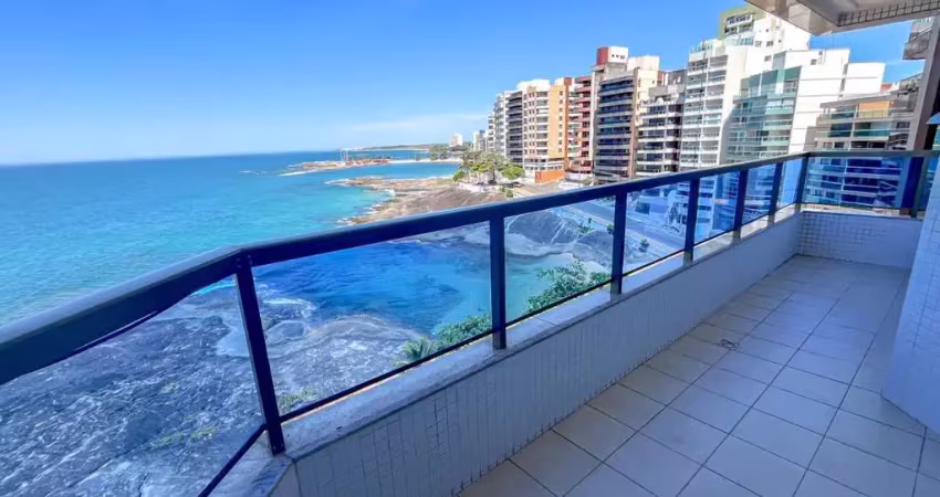 Apartamento a venda de frente para o mar com vista paradisíaca e lazer completo na cobertura  - praia das virtudes, centro de guarapari/es.