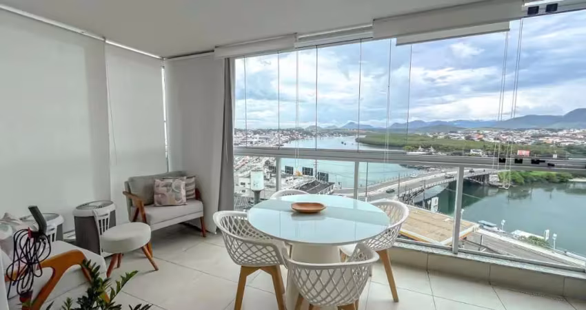 Lindo apartamento à venda com lazer completo e linda vista para o canal e montanhas no centro de guarapari/es. marque uma visita, será um prazer!
