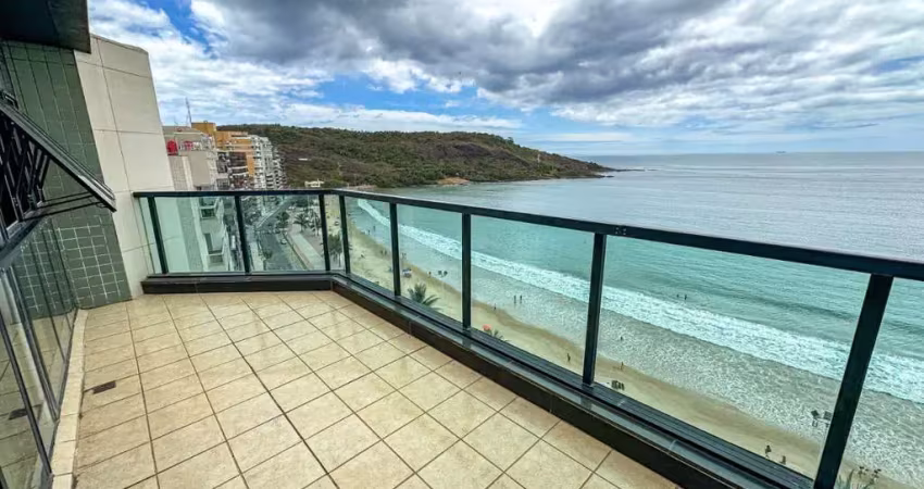 Cobertura duplex à venda de frente para a badalada praia do morro em guarapari/es. 4 quartos sendo 2 suítes, 2 salas e 2 vagas. marque uma visita!