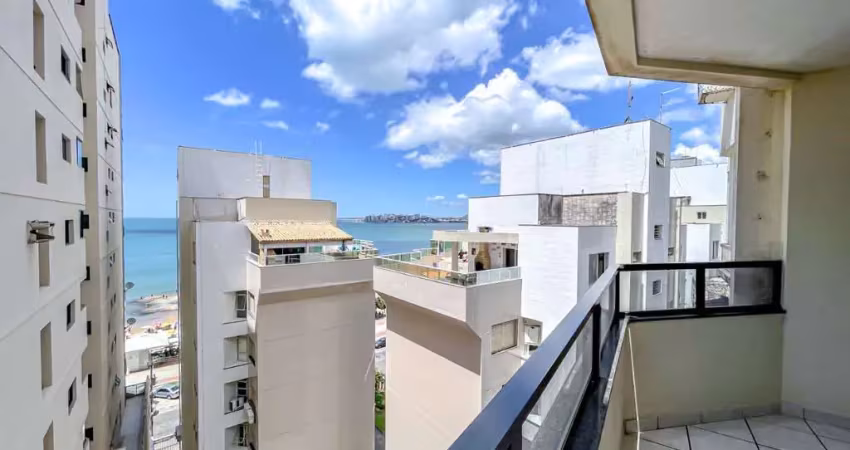 3 quartos com vista para o mar à venda na praia do morro em guarapari-es, à 140 metros da orla da praia, conforto e segurança para toda a familia!