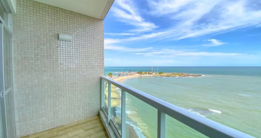 Apartamento 3 quartos sendo 1 suíte com dependência completa, frente para praia da areia preta em guarapari/es. marque uma visita e se encante!