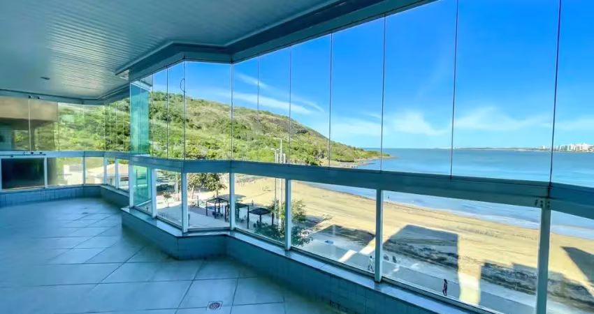 Um sonho para chamar de seu! apartamento de 4 suítes, frente para o mar na praia do morro em guarapari, com uma varanda maravilhosa e lazer completo.
