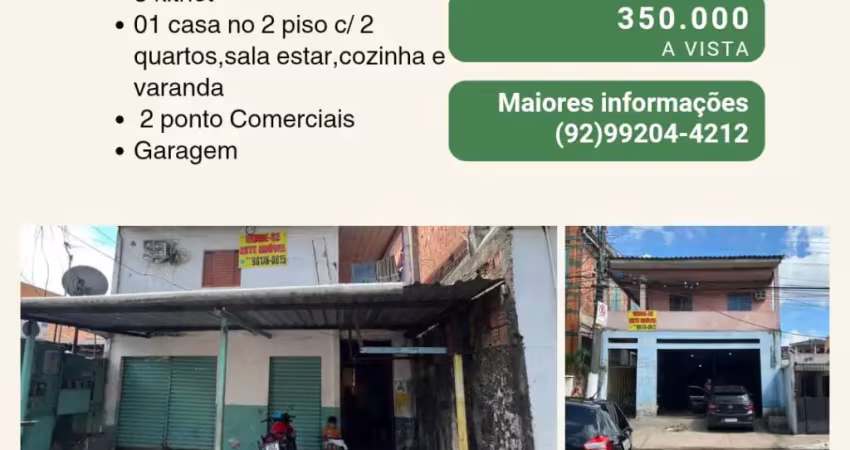 Vende-se 02 pontos comerciais,  03 kitnet e uma casa.
