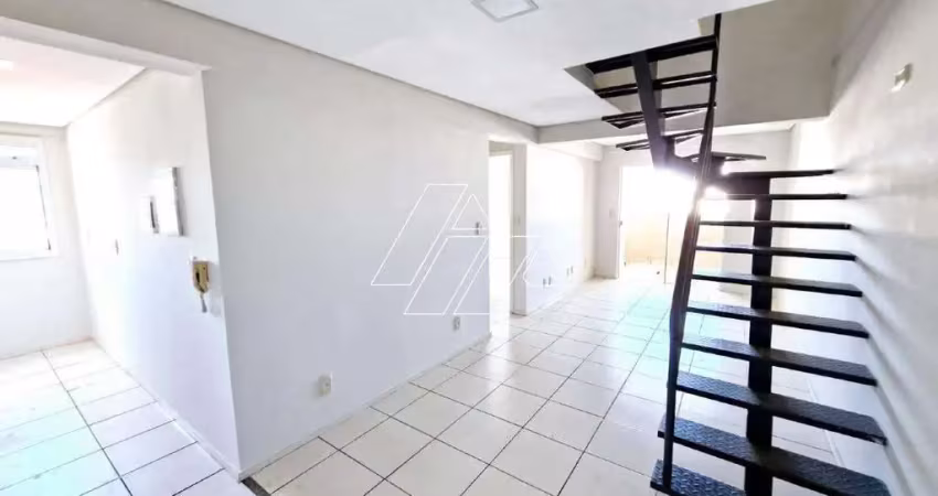 Apartamento cobertura com 3 quartos (2 suítes) e 1 vaga para alugar no cascata – marília/sp