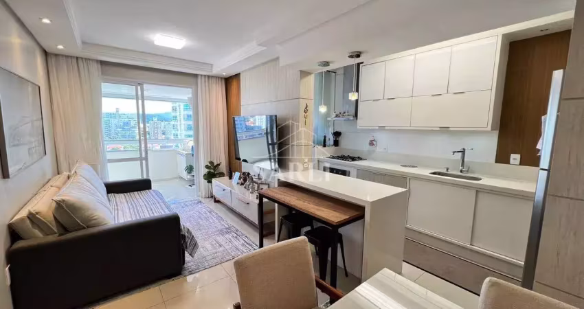 Apartamento de 2 dormitórios , 80 m² barreiros - são josé, com sacada com churrasqueira, e 2 elevadores