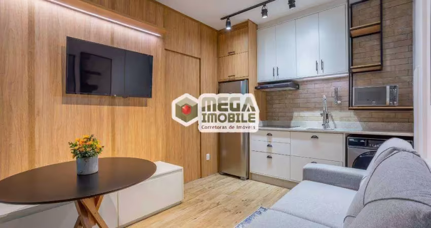 Moderno studio reformado, mobiliado e decorado,lado top market