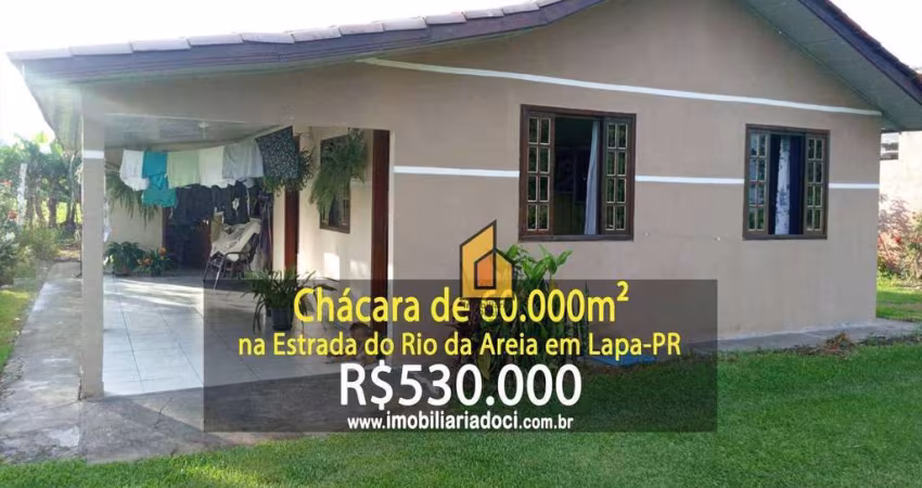Chácara de 60.000m² na Estrada do Rio da Areia na Lapa-PR  - A venda por R$530.000,00