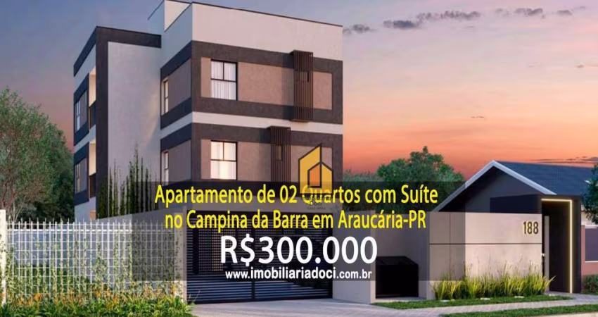 Apartamento de 02 Quartos com Suíte no Campina da Barra em Araucária-PR