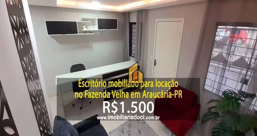 Escritório mobiliado no Fazenda Velha em Araucária-PR  - Locação por R$1.500,00