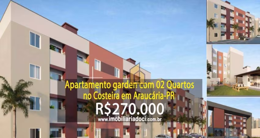 Apartamento Garden com 02 Quartos no Costeira em Araucária-PR  - A venda por R$270.000,00