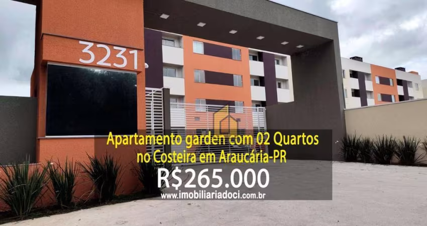 Apartamento Garden com 02 Quartos no Costeira em Araucária-PR  - A venda por R$265.000,00