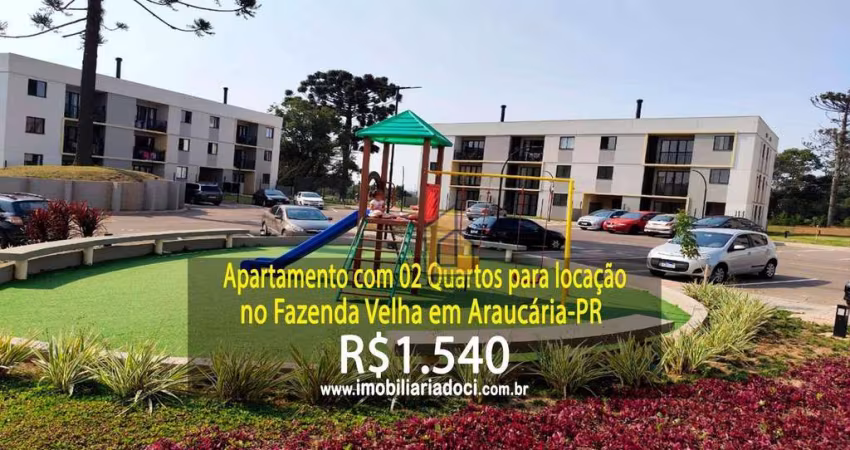 Apartamento com 02 Quartos no Fazenda Velha em Araucária-PR  - Locação por R$1.540,00