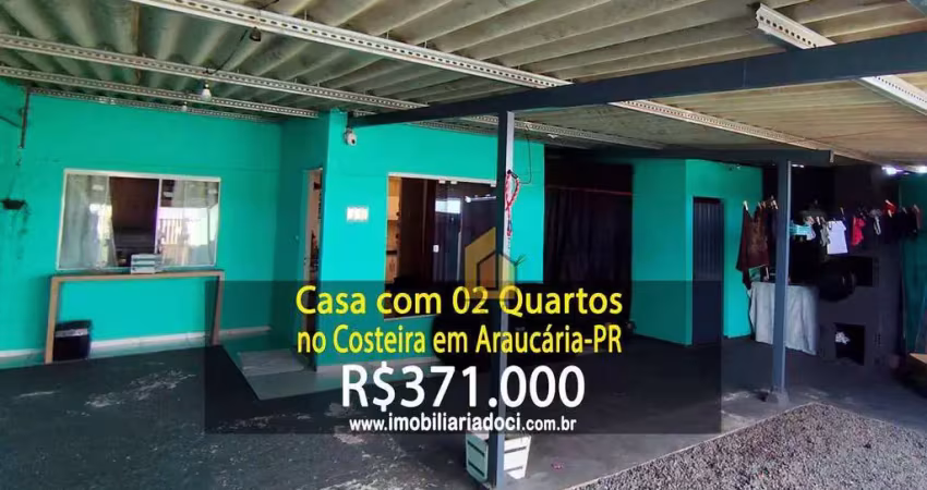 Casa com 02 quartos no costeira em araucária-pr  - a venda por r$371.000,00