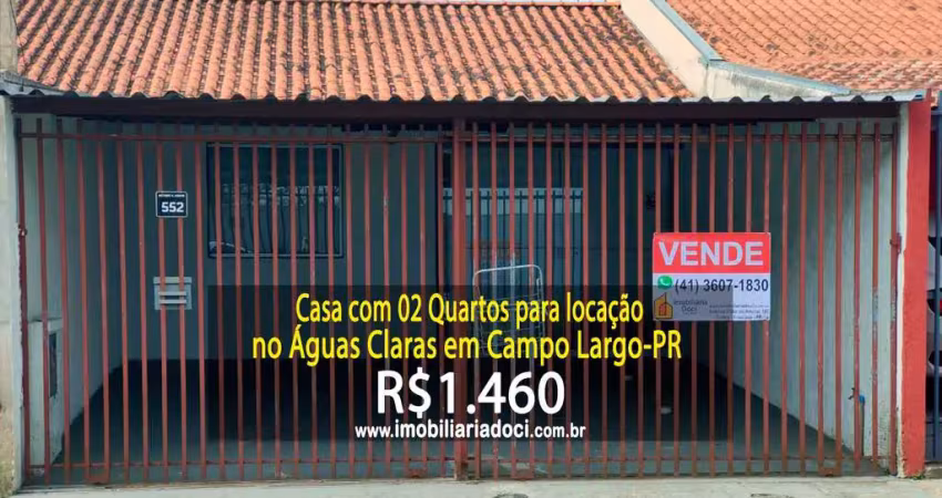 Casa com 02 quartos no águas claras em campo largo-pr  - locação por r$1.460,00